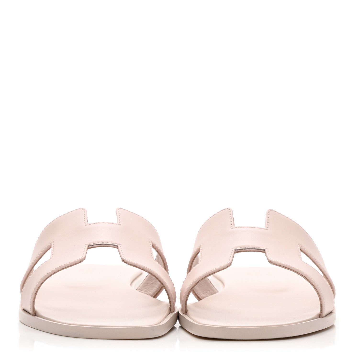Hermes Box Calfskin Oran Sandals 38 Rose Pale 2 of 7