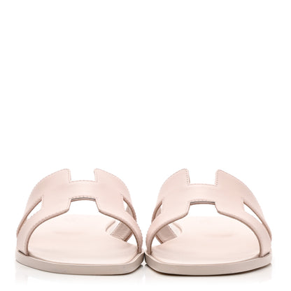 Hermes Box Calfskin Oran Sandals 38 Rose Pale 2 of 7