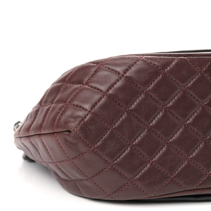 Chanel Lambskin Quilted Classic Twist Crescent Flap Black Burgundy 5 of 8