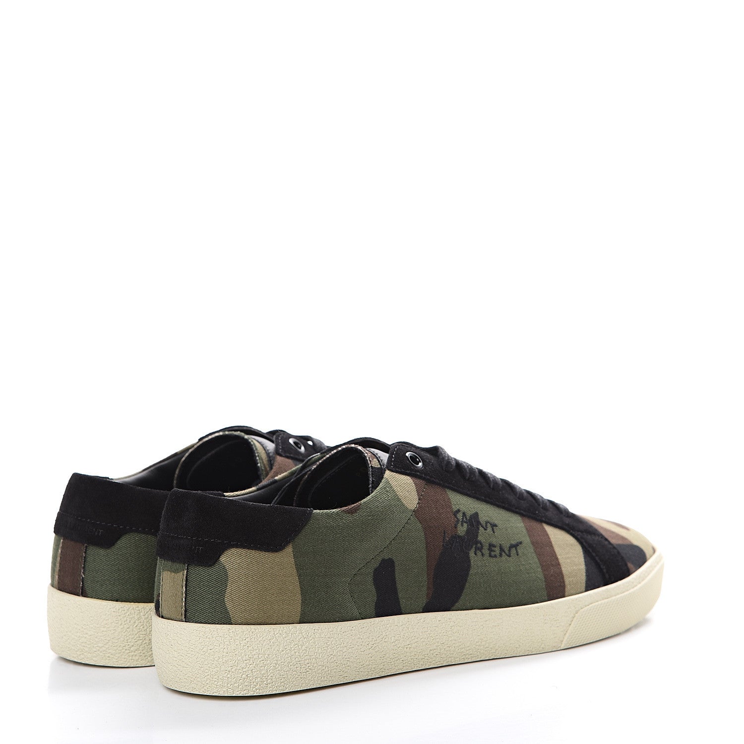 Saint Laurent Canvas Camouflage Signa SL/06 Low Top Sneakers 42 Kaki 4 of 8