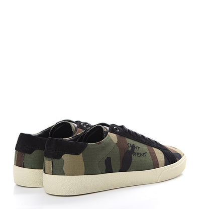 Saint Laurent Canvas Camouflage Signa SL/06 Low Top Sneakers 42 Kaki 4 of 8