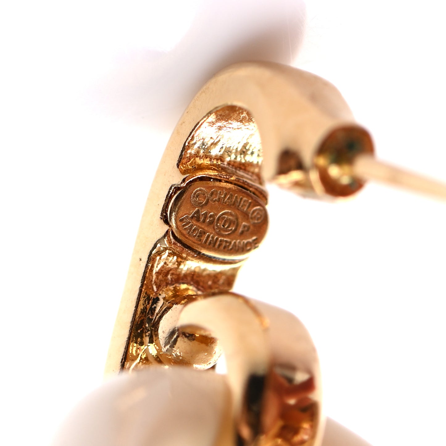 Heart CC Drop Earrings White Gold