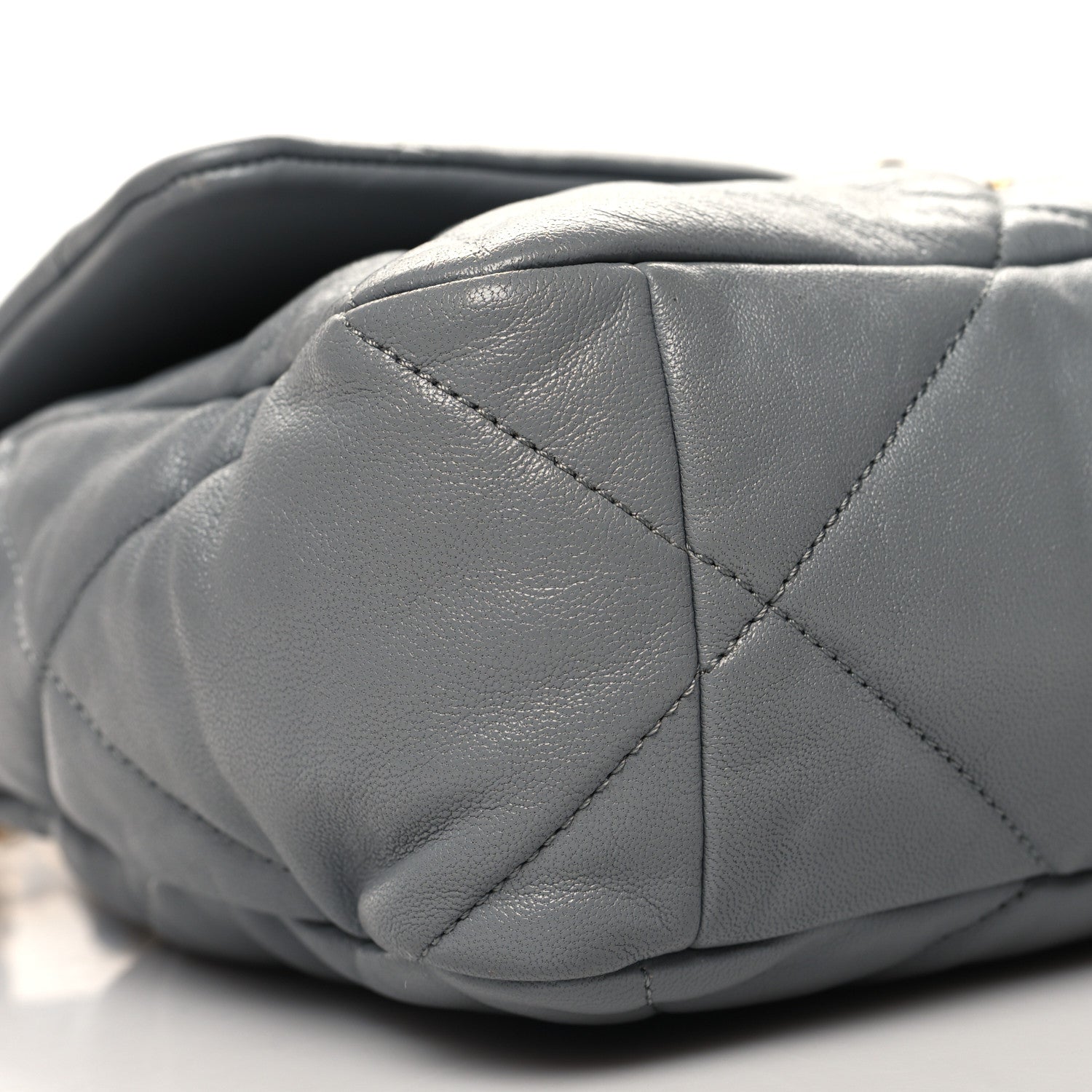 Chanel Lambskin Quilted Large Chanel 19 Flap Grey 9 of 11