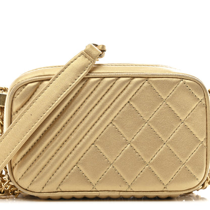 Chanel Metallic Lambskin Mini Coco Boy Camera Case Gold 9 of 12