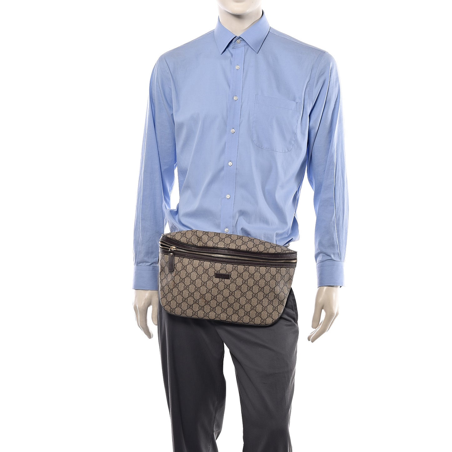 GG Plus Monogram Belt Bag Dark Brown