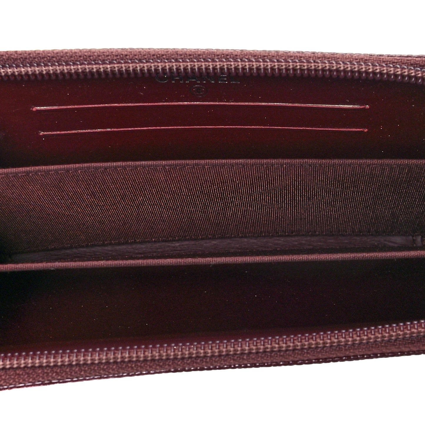 Caviar Small Timeless Zip Around Wallet Burgundy
