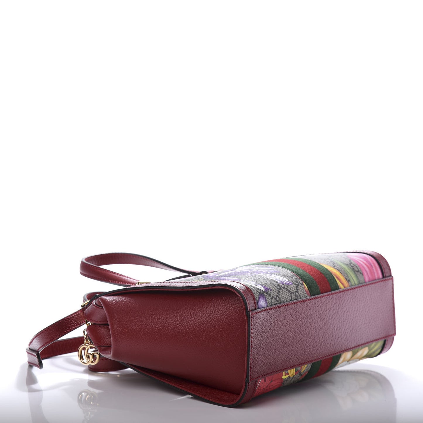 GG Supreme Monogram Flora Web Small Ophidia Tote Bag Red