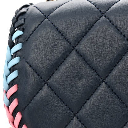 Chanel Lambskin Quilted Braided Messenger Flap Navy Multicolor 11 of 11