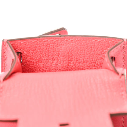 Hermes Tadelakt Mini Kelly Twilly Bag Charm Rose Lipstick 5 of 7