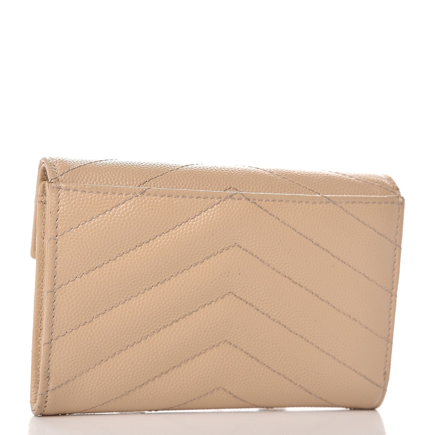 Grain De Poudre Matelasse Chevron Small Monogram Envelope Wallet Nude Powder