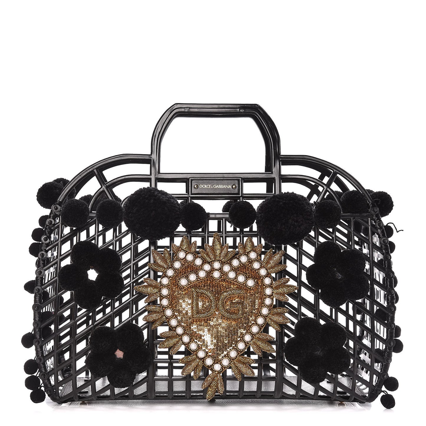 PVC Cage Market Tote Black