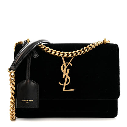 Saint Laurent Velvet Small Monogram Sunset Black 1 of 11