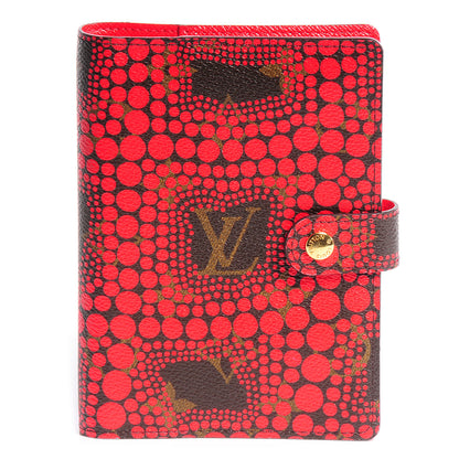 Louis Vuitton Monogram Kusama Town Small Ring Agenda Cover Red 1 of 8