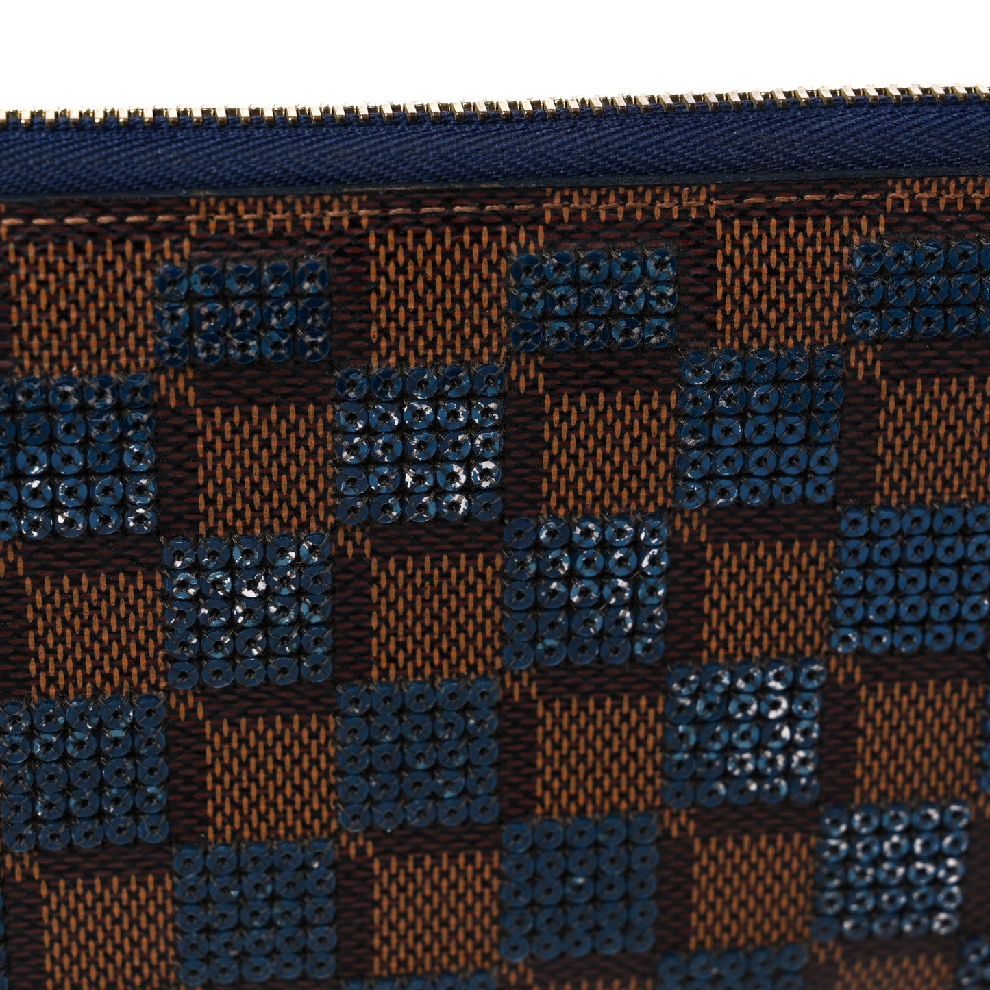 Damier Paillettes Zippy Wallet Blue