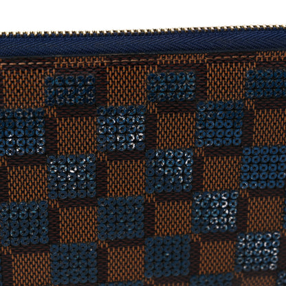 Louis Vuitton Damier Paillettes Zippy Wallet Blue 10 of 13