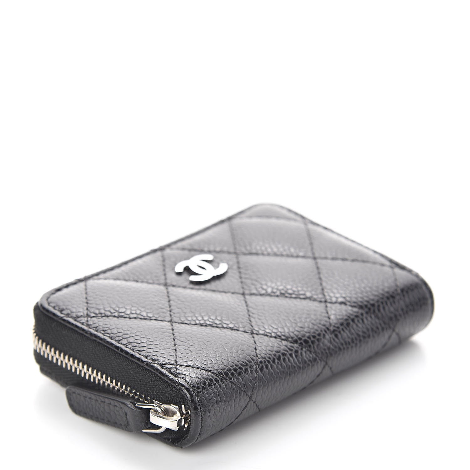 Chanel Caviar Quilted Zip Coin Purse Black 4 of 7