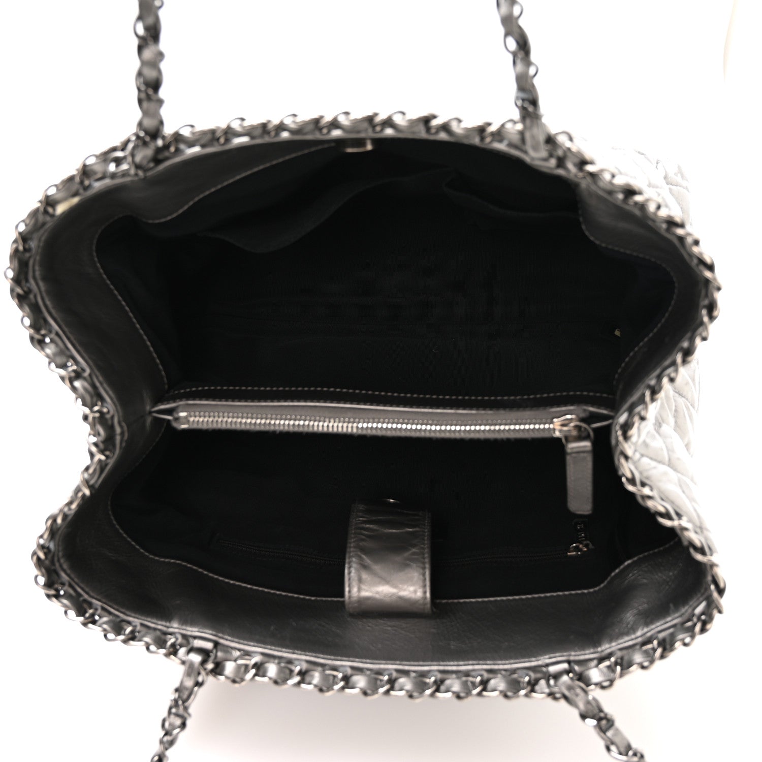 Chanel Metallic Calfskin Small Chain Me Tote Silver 5 of 11