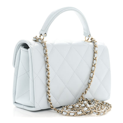 Chanel Caviar Quilted Mini Retro Twist Top Handle Flap Light Blue 3 of 12