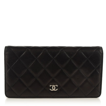 Chanel Lambskin Quilted Yen Wallet Black 1 of 8
