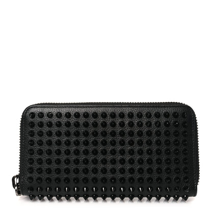 Christian Louboutin Calfskin Panettone Spiked Zip Around Wallet Black 1 of 7