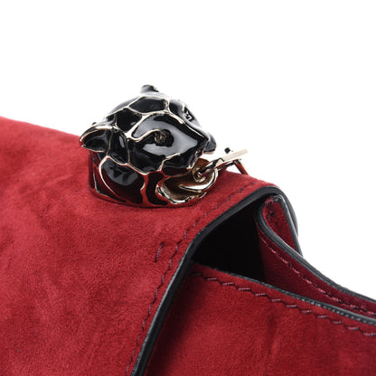 Valentino Garavani Suede Panther Shoulder Bag Red 13 of 17