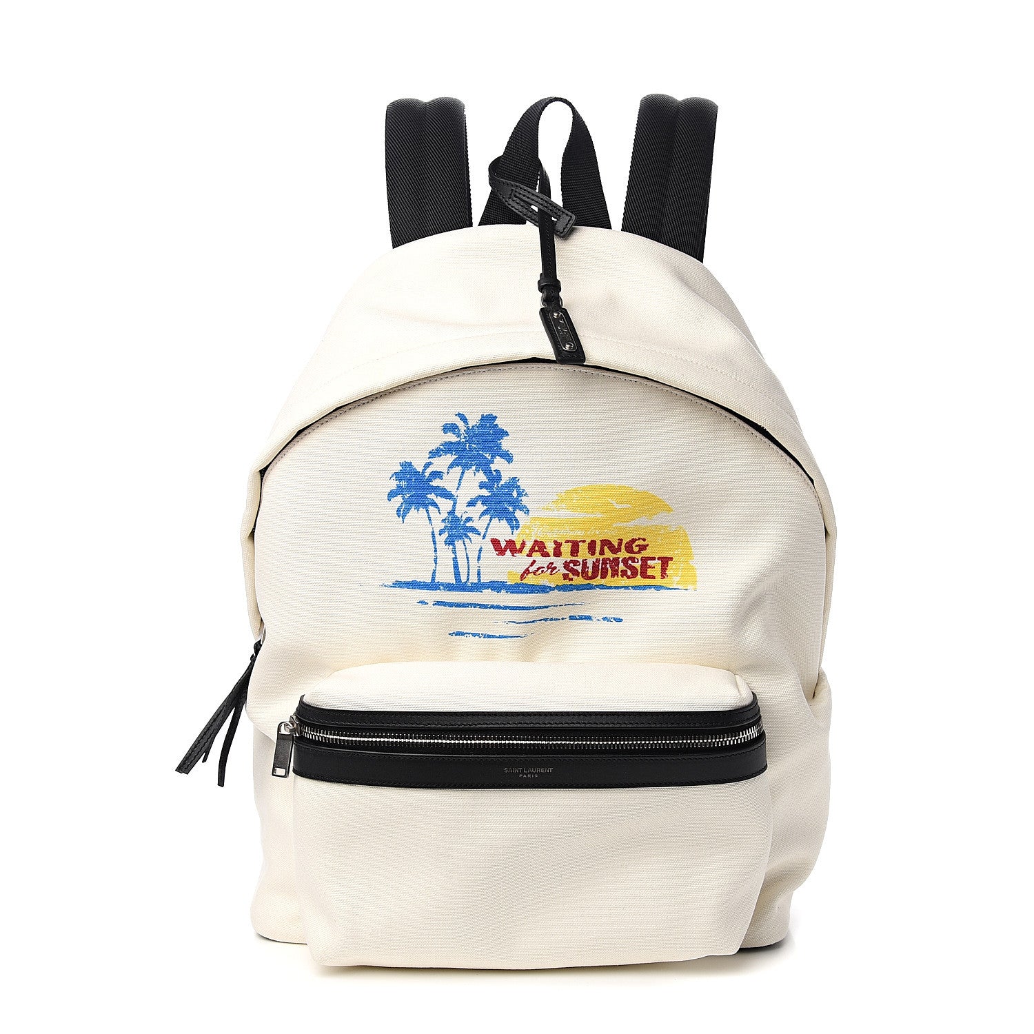 Saint Laurent Nylon Waiting For Sunset City Backpack White 1 of 9