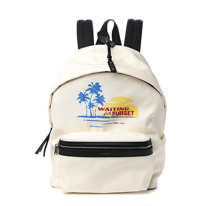 Saint Laurent Nylon Waiting For Sunset City Backpack White 1 of 9