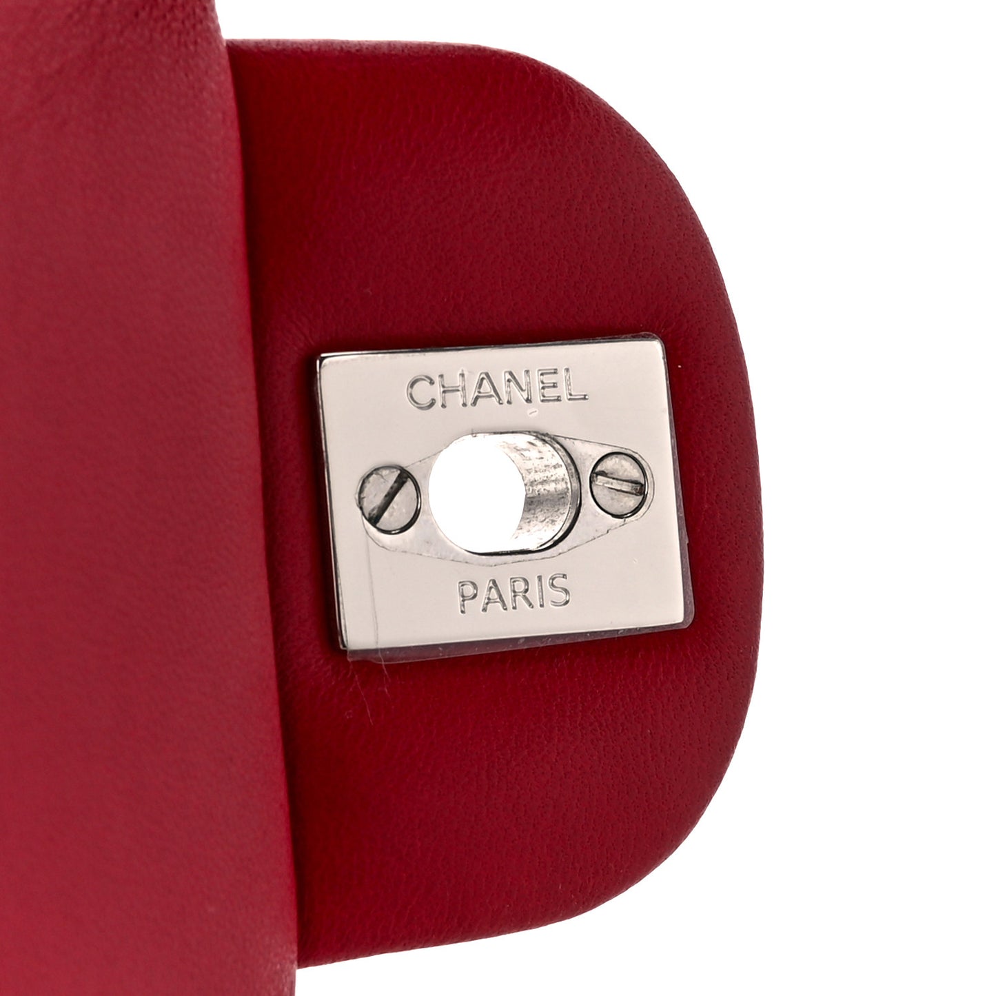 Lambskin Quilted Mini Rectangular Flap Red