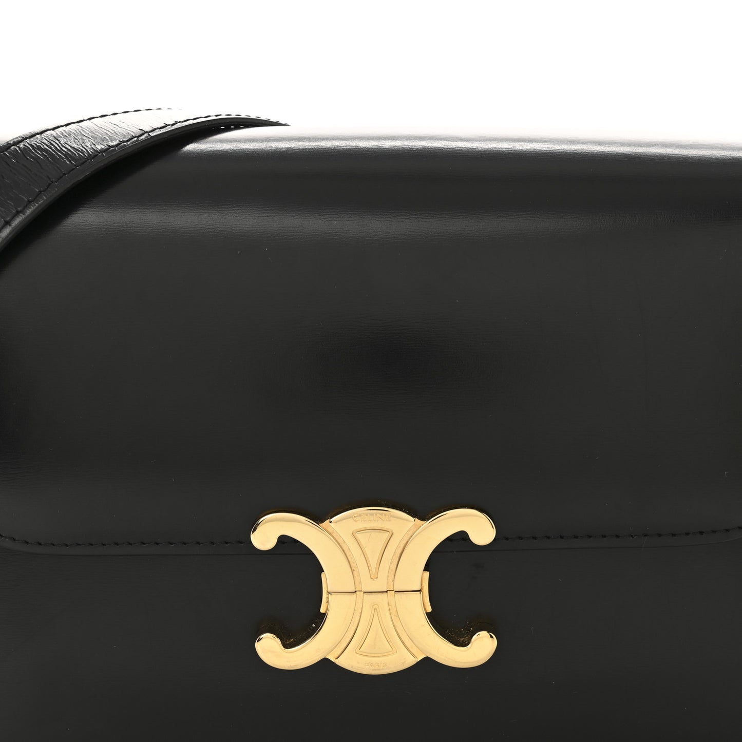 Shiny Calfskin Medium Triomphe Black