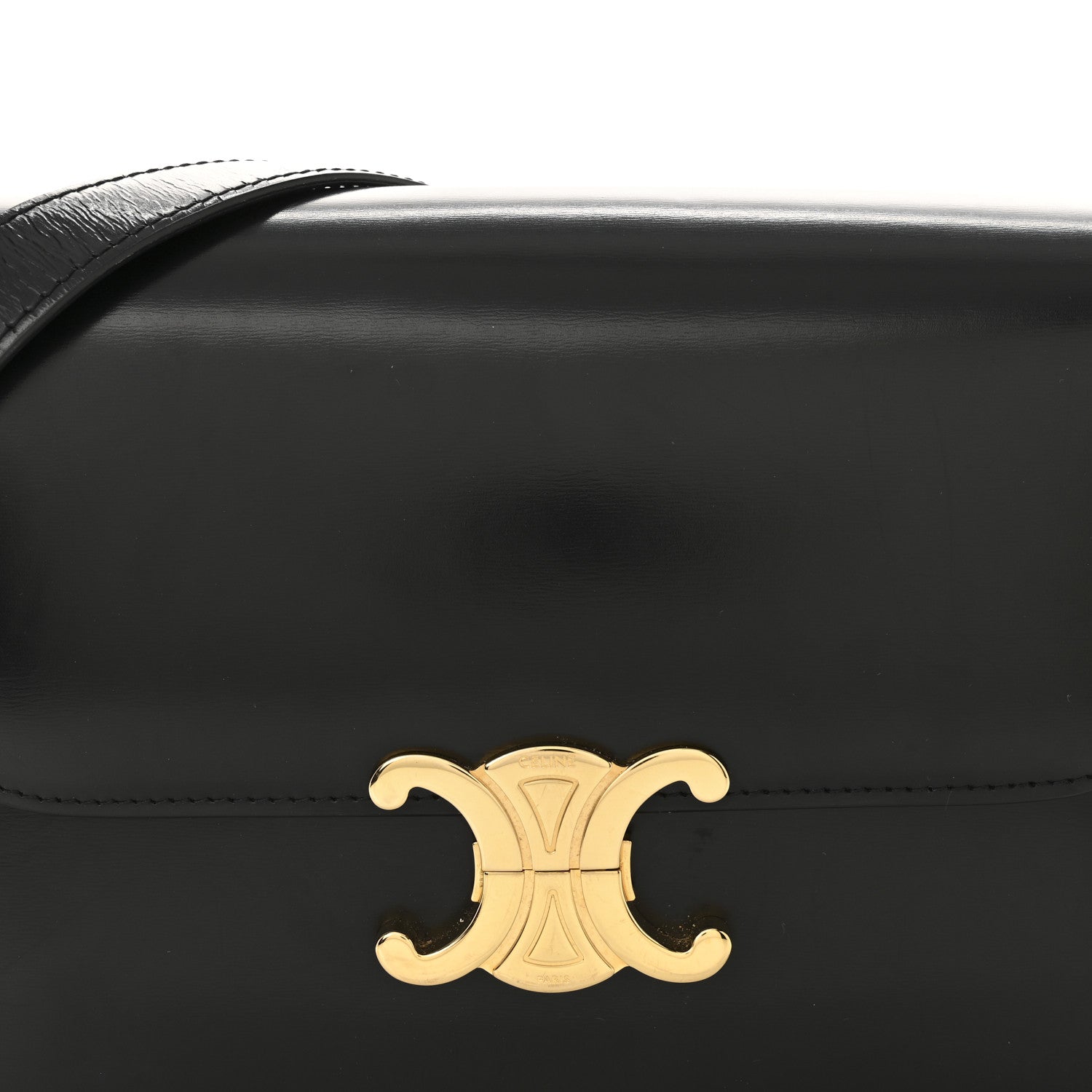 Celine Shiny Calfskin Medium Triomphe Black 8 of 14