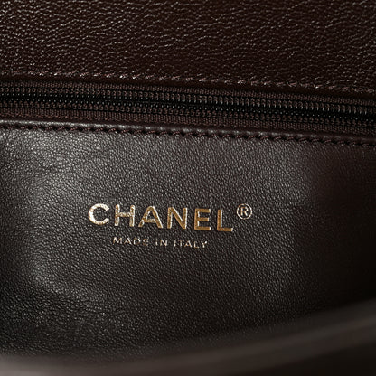 Chanel Goatskin Chevron Quilted Maxi East West Coco Handle Flap Dark Brown 5 of 11