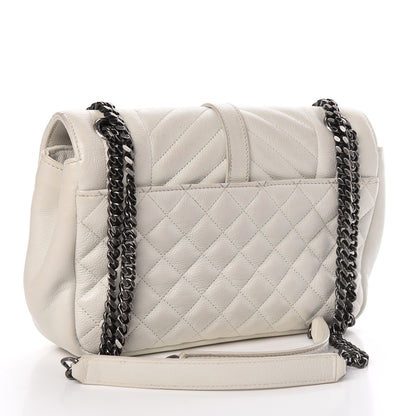 Saint Laurent Sheepskin Medium Tri-Quilt College Monogram Satchel Porcellana 3 of 12