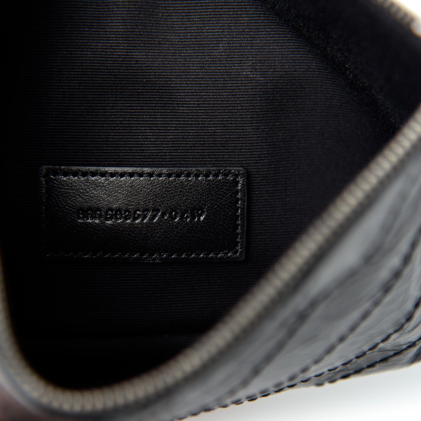 Crinkled Calfskin Matelasse Monogram Niki Bill Pouch Black