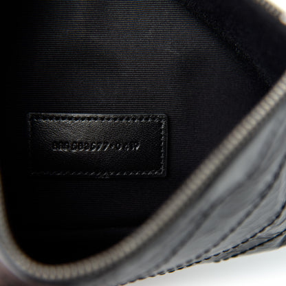 Saint Laurent Crinkled Calfskin Matelasse Monogram Niki Bill Pouch Black 7 of 7