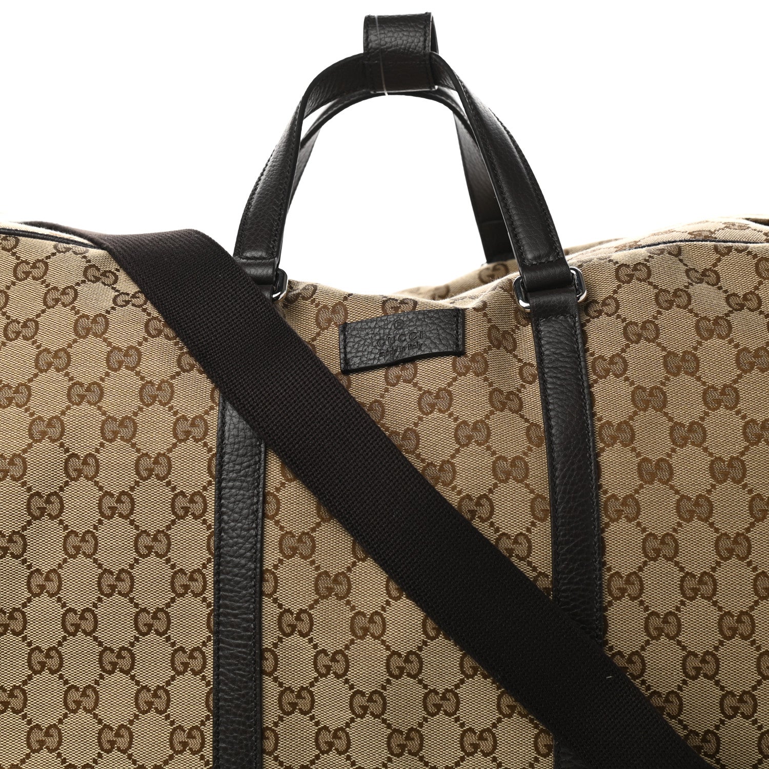 Gucci Monogram Dollar Calfskin Large Boston Duffle Bag Beige Ebony Testa di Moro Marrone Scuro 8 of 10