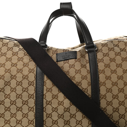 Gucci Monogram Dollar Calfskin Large Boston Duffle Bag Beige Ebony Testa di Moro Marrone Scuro 8 of 10