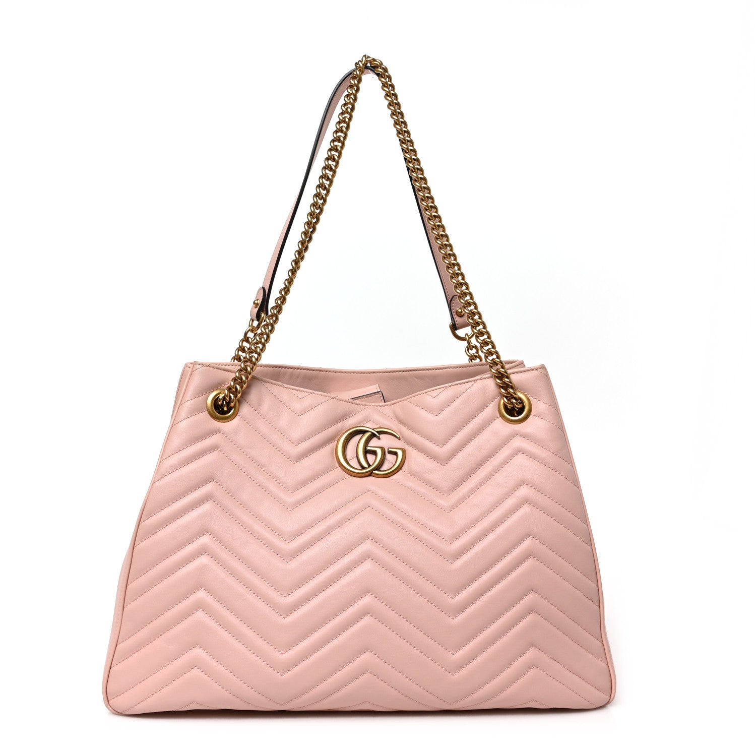Gucci Calfskin Matelasse Medium GG Marmont Shoulder Tote Bag Perfect Pink 1 of 9