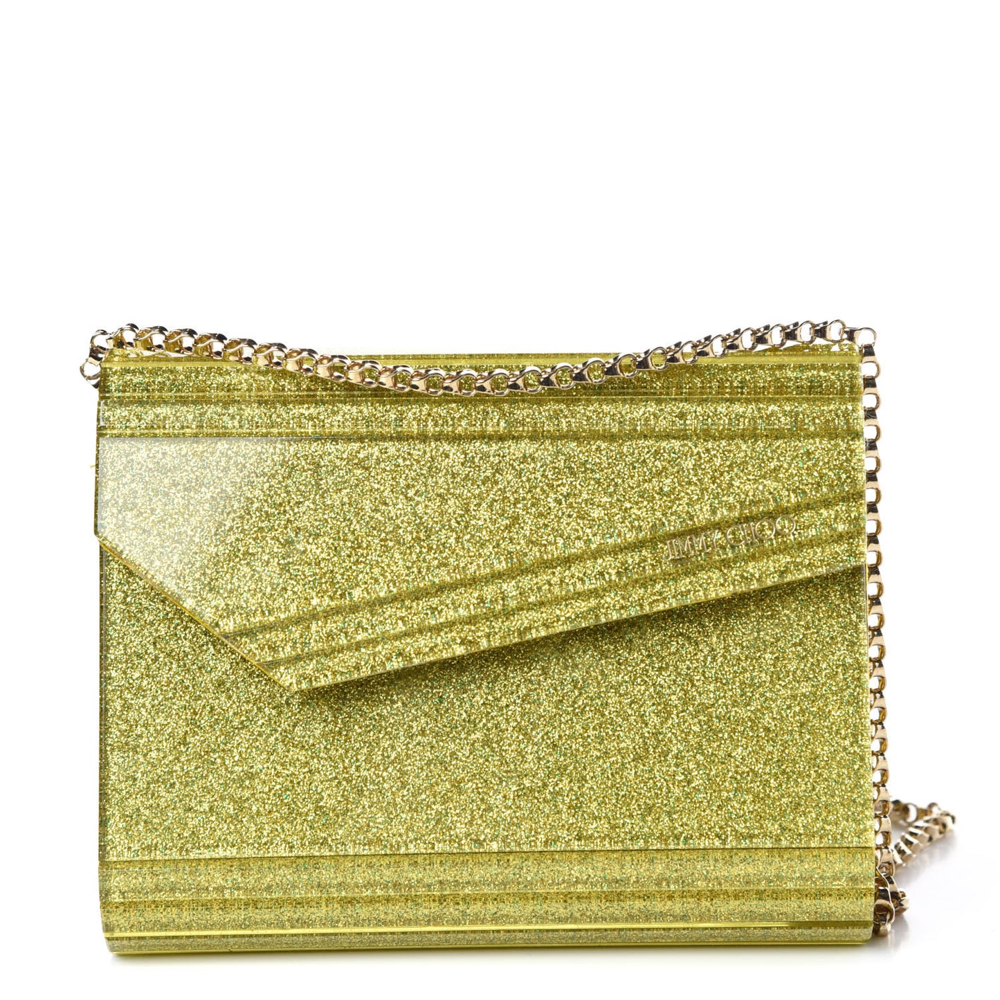 Acrylic Glitter Candy Clutch Citrine