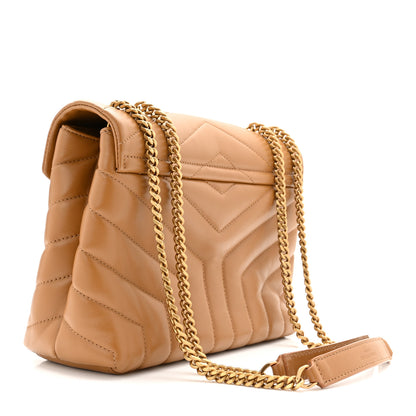 Saint Laurent Calfskin Y Quilted Monogram Small Loulou Chain Satchel Dark Natural 2 of 10