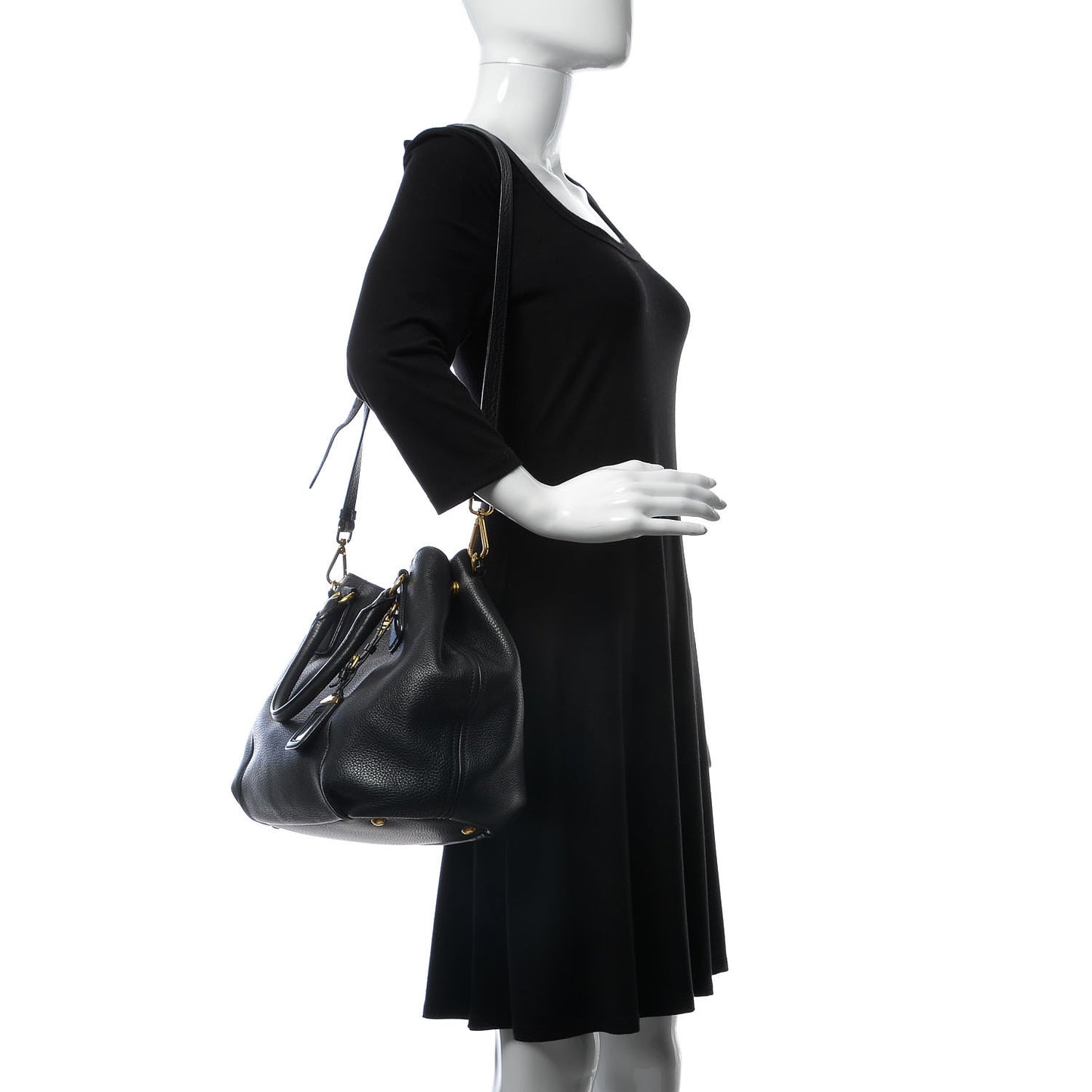 Vitello Daino Tote Black