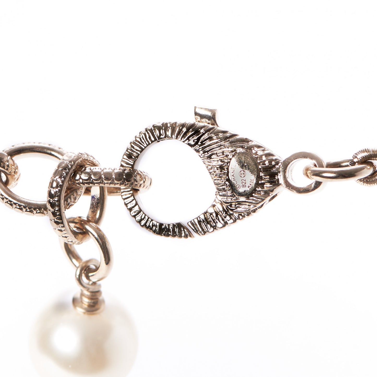 Pearl Crystal CC Camellia Short Necklace Gold