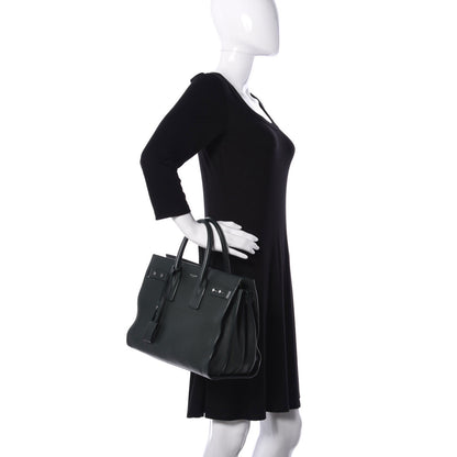 Saint Laurent Grained Calfskin Small Supple Sac De Jour Dark Vert 3 of 9