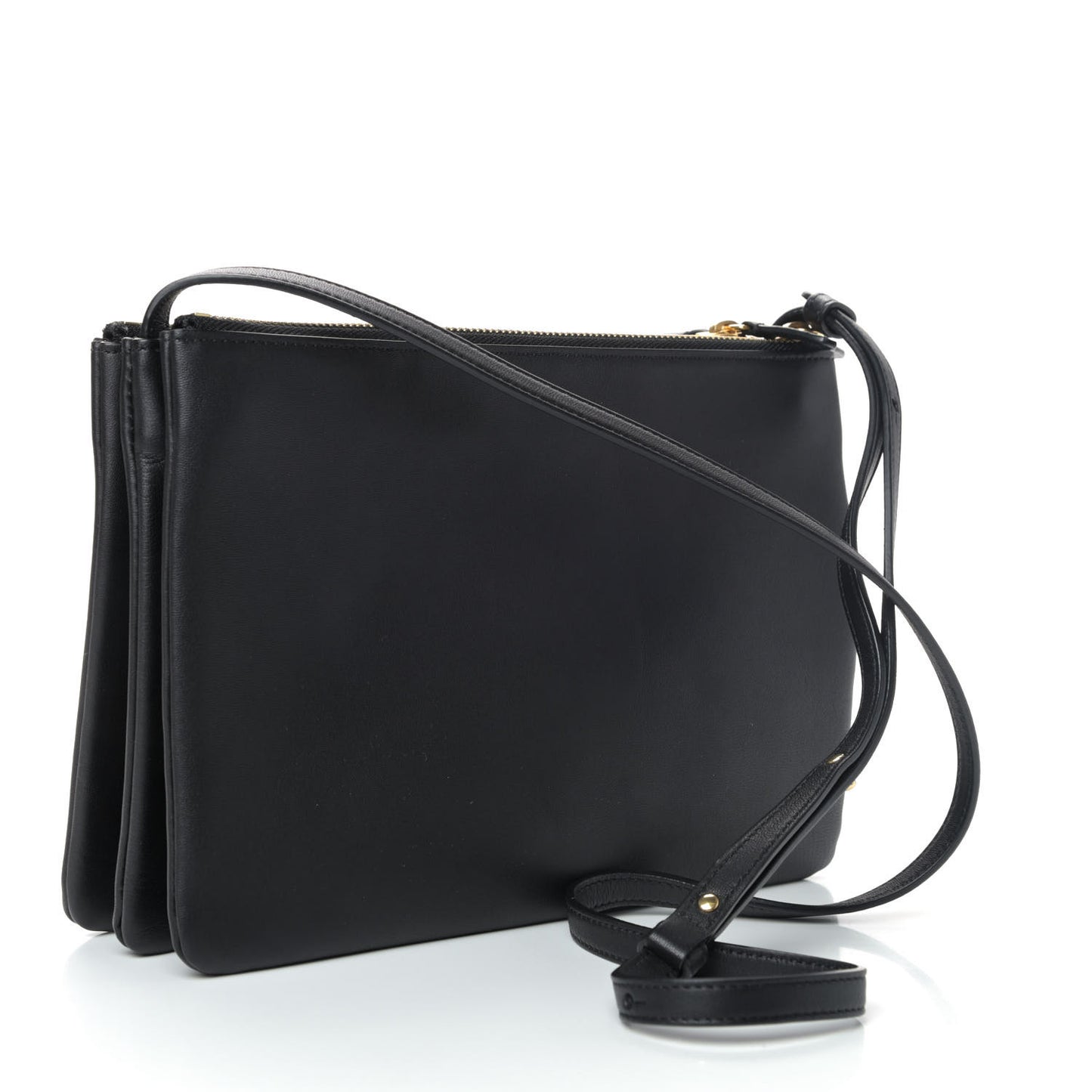Lambskin Large Trio Crossbody Bag Black