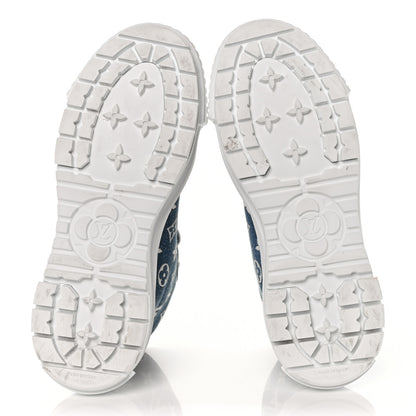 Louis Vuitton Denim Monogram Squad Sneaker Boots 40 Marine 6 of 8