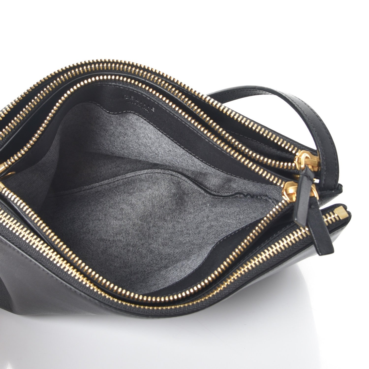 Celine Lambskin Large Trio Crossbody Bag Black 6 of 9