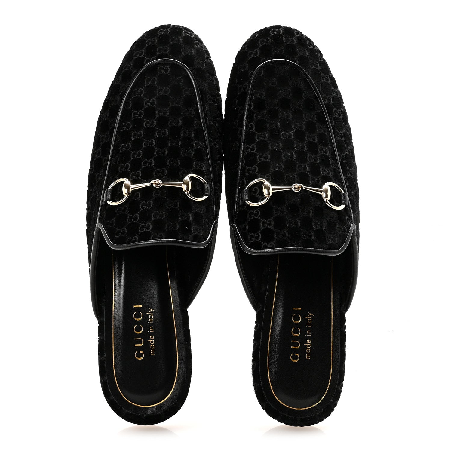 Gucci Velvet GG Monogram Womens Princetown Slippers 39 Black 2 of 9