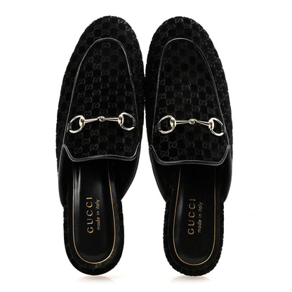 Gucci Velvet GG Monogram Womens Princetown Slippers 39 Black 2 of 9