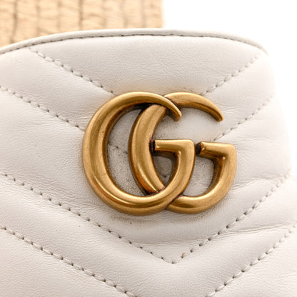 Gucci Nappa Matelasse GG Marmont Espadrille Slide Sandals 37.5 Great White 10 of 14