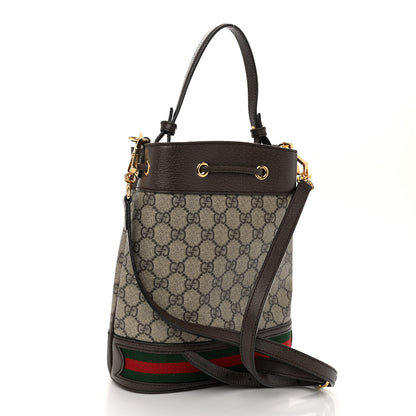 Gucci GG Supreme Monogram Web Small Ophidia Bucket Bag Brown 3 of 9