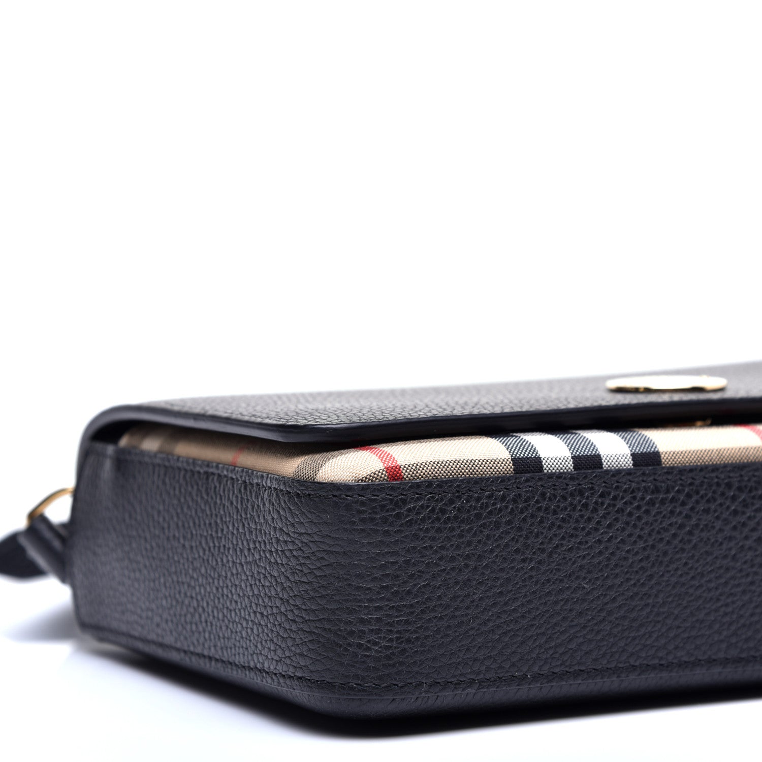 Burberry Grainy Calfskin Vintage Check Hampshire Crossbody Black 6 of 10